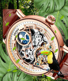 Prak Kinyued Automatic Wrist Watch – Brown Leather Strap