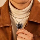 Prak Kinyued Premium Top Quality 316 Stainless Steel SILVER Chain with Pendant for Men**