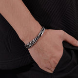 Prak Kinyued Premium Top Quality 316 Stainless Steel Silver Bracelet for Men **
