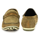 HAUTTON Olive Casual Genuine Leather Sneakers for Men