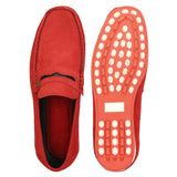 HAUTTON Red Casual Genuine Leather Sneakers for Men