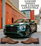 HAUTTON  Leather Derby Shoes for Men (TAN Brown)