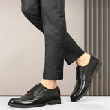 HAUTTON New Premium Formal Leather Derby Shoes EXTRA ELASTIC for Men