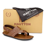 HAUTTON Men's Geniune Leather Stylish Padding Slipper | Casual & Comfortable Slippers / Sandals