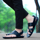 HAUTTON Men's Geniune Leather Stylish Padding Slipper | Casual & Comfortable Slippers / Sandals