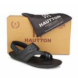 HAUTTON Men's Geniune Leather Stylish Padding Slipper | Casual & Comfortable Slippers / Sandals