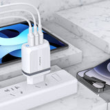 STIYA KAKU KSC 406 ZHIBO  Fast Mobile Charger for Android Phones 3.1 amp 3 USB Multiple Charger Triple Port Adapter for Android Phones with USB Fast Charging Data Cables (3 Ampere)