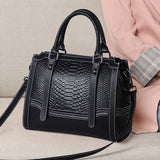 HAUTTON Women Genuine Leather Black Handbag