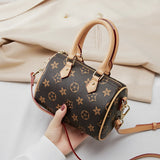 HAUTTON Women Cream and Brown Leather Hand-held Bag