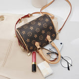 HAUTTON Women Cream and Brown Leather Hand-held Bag