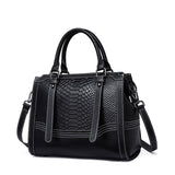 HAUTTON Women Genuine Leather Black Handbag
