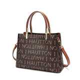 HAUTTON Leather Classic Tote Handbag With Double Shoulder Strap for Women & Girls | Tote & Shoulder Bags for Daily Office Use | Dark Brown