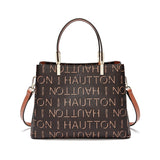 HAUTTON Leather Classic Tote Handbag With Double Shoulder Strap for Women & Girls | Tote & Shoulder Bags for Daily Office Use | Dark Brown