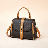 HAUTTON Women Cream and Brown Leather Hand-held Bag