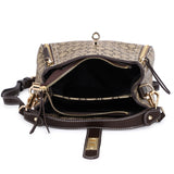 HAUTTON Women Cream and Brown Leather Hand-held Bag