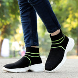 HAUTTON Men's Stylish Light-Weight Breathable Casual Sneakers | Ultra Soft Padding Socks Slip-On Running & Gym Shoes