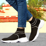 HAUTTON Men's Stylish Light-Weight Breathable Casual Sneakers | Ultra Soft Padding Socks Slip-On Running & Gym Shoes