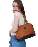 HAUTTON Women's Genuine Leather Classic Handbag With Double Shoulder Strap | Shoulder Bags for Daily Office Use for Girls