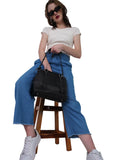 HAUTTON Women Genuine Leather Black Handbag