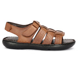 HAUTTON Men's Geniune Leather Stylish Padding Slipper | Casual & Comfortable Sandals