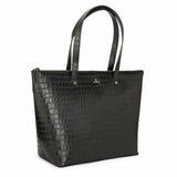 HAUTTON Women's Premium Geniune Leather Large Handbag | Hand-held Bag | Ladies Leather Purse with Zipper Closure.BLACK COLOR