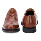 HAUTTON New Premium Formal Leather Derby Shoes for Men (Dark TAN Brown)