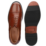 HAUTTON New Premium Formal Leather Derby Shoes for Men (Dark TAN Brown)