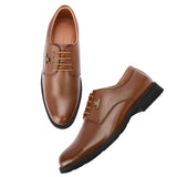 HAUTTON  Leather Derby Shoes for Men (TAN Brown)