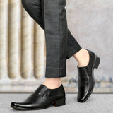 HAUTTON New Premium Formal Leather Slip on Shoes for Men (Black)