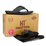 HAUTTON Men's Geniune Leather Casual Padding Slipper | Stylish & Comfortable Slippers / Sandals