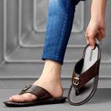 HAUTTON Men's Geniune Leather Casual Padding Slipper | Stylish Comfortable Slippers & Sandals