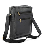 HAUTTON Genuine Leather Black Unisex Messenger Bag