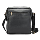 HAUTTON Genuine Leather Black Unisex Messenger Bag