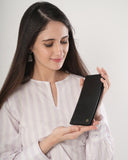 HAUTTON Casual Black Premium Unisex Long Leather Wallet