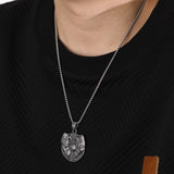 Prak Kinyued Premium Top Quality 316 Stainless Steel SILVER Chain with Pendant for Men**