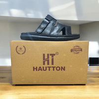 Hautton Men Geniune Leather Stylish and Comfortable Comfy Padding Slipper