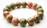 Prak Kinyued Healing Natural Unakite Stone Bracelet- Unisex Bracelet For Peace And Support Health Care