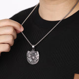 Prak Kinyued Premium Top Quality 316 Stainless Steel SILVER Chain with Pendant for Men**