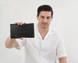 Hautton's genuine leather unisex
wallet cum passport and credit card long wallet