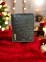 Hautton Classic Geniune Croc Leather Wallet with 8 card slots for Men