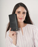 HAUTTON Casual Black Premium Unisex Long Leather Wallet