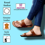 HAUTTON Men's Geniune Leather Casual Padding Slipper | Stylish & Comfortable Slippers / Sandals