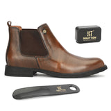 Hautton Premium Genuine Leather Chelsea Boot For Men