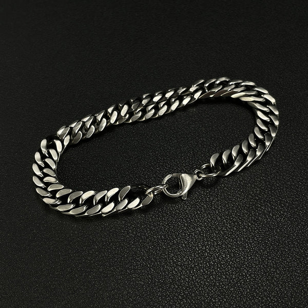 Prak Kinyued Premium Top Quality 316 Stainless Steel Silver Bracelet for Men **