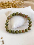 Prak Kinyued Healing Natural Unakite Stone Bracelet- Unisex Bracelet For Peace And Support Health Care