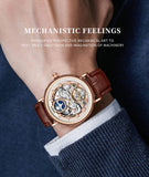 Prak Kinyued Automatic Wrist Watch – Brown Leather Strap