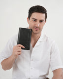 Hautton's genuine leather unisex
wallet cum passport and credit card long wallet