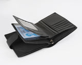 HAUTTON Classic Geniune Leather Unisex Passport Holder Credit Card Wallet