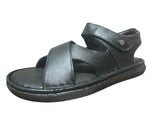 Hautton Men Geniune Leather Stylish Black and comfortable Comfy Padding Sandal For Men