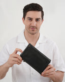 Hautton's genuine leather unisex
wallet cum passport and credit card long wallet